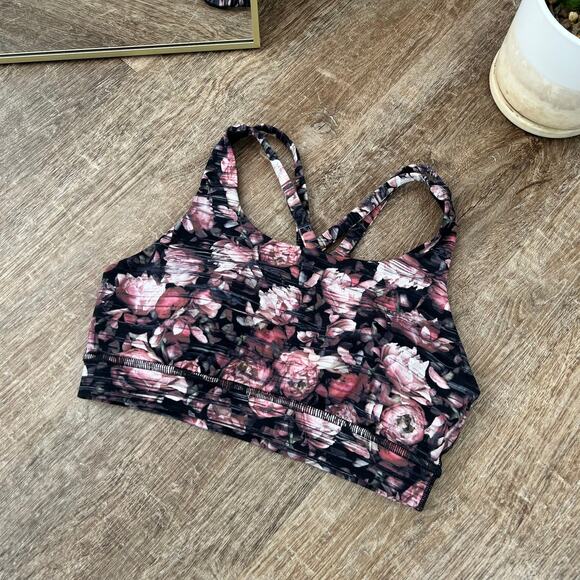 Lululemon Energy Bra Nulux Peony Multi Floral Sports Bra - Picture 2 of 5